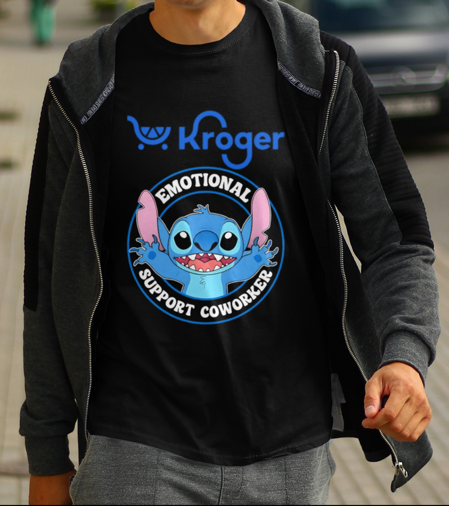 Kroger Emotional Support Coworker Stitch T-Shirt
