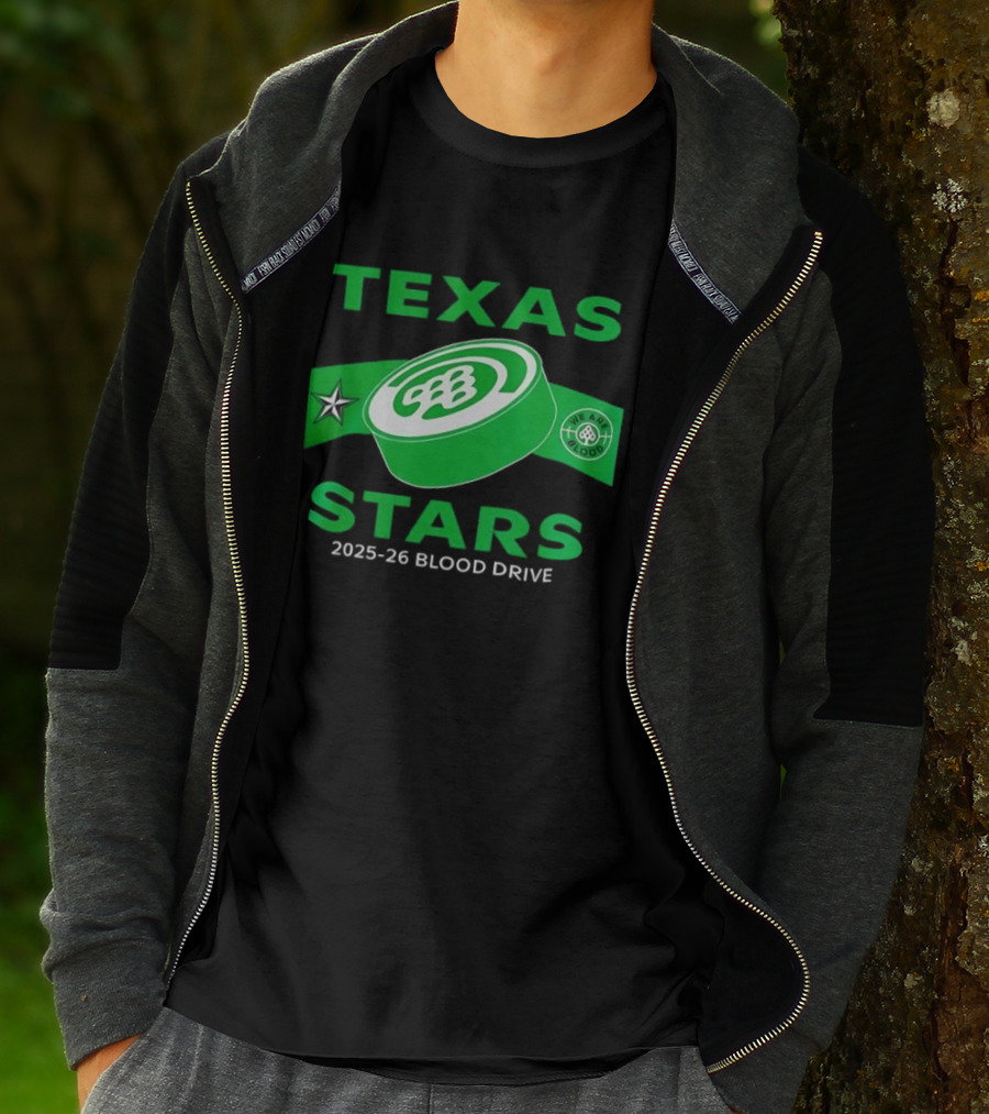 Texas Stars 2025 2026 Blood Drive Hockey Band T-Shirt