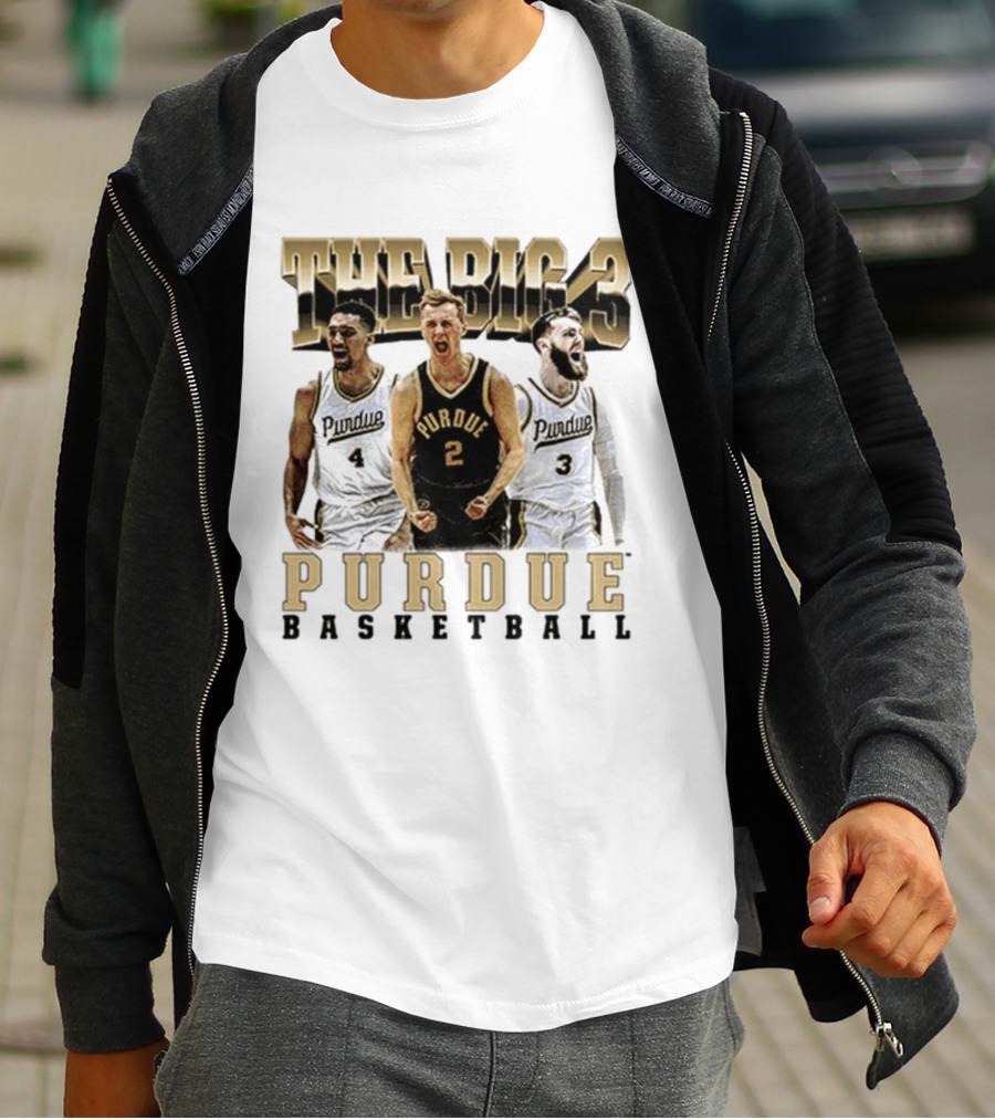Purdue Basketball The Big 3 Player Collage T-Shirt