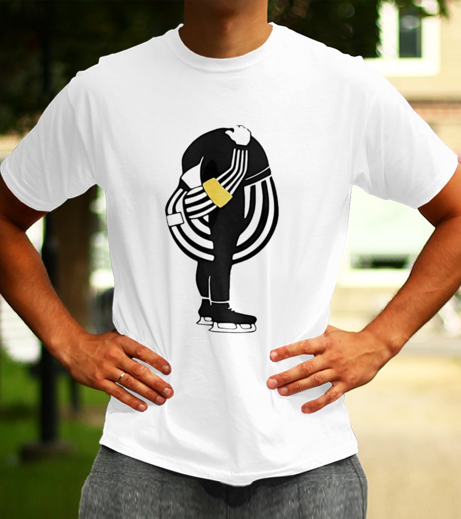 Grace In Motion Ice Skater With Striped Outfit And Yellow Arm Band T-Shirt