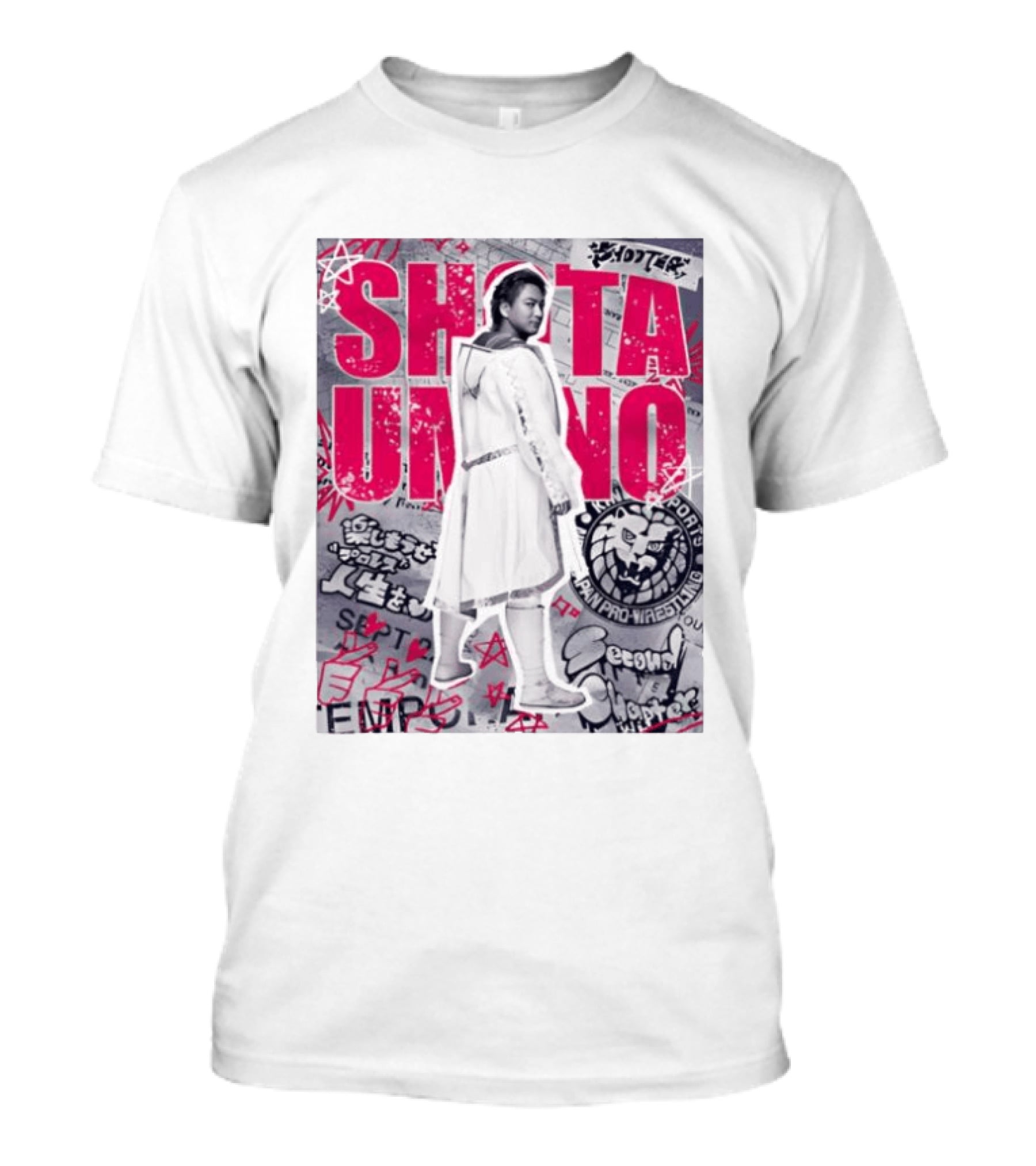 Shota Umino New Japan Pro Wrestling Graffiti Style Banner T-Shirt