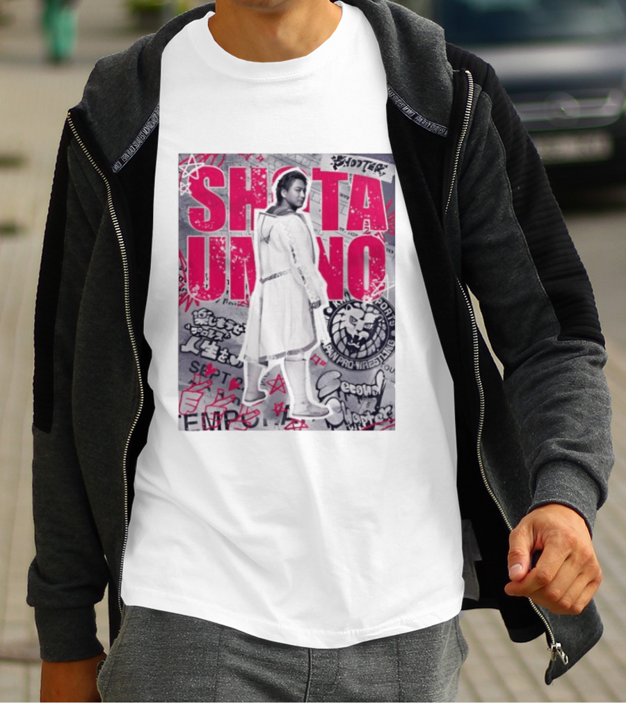 Shota Umino New Japan Pro Wrestling Graffiti Style Banner T-Shirt