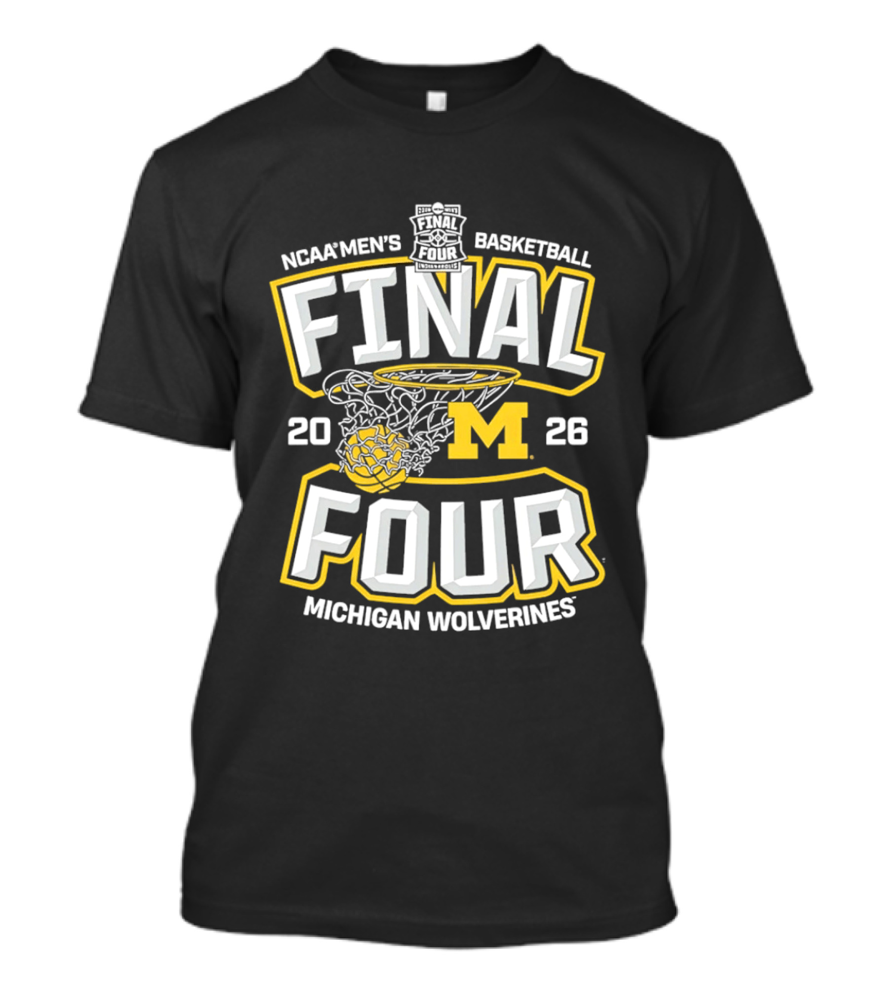 NCAA Men's Basketball Final Four 2026 Michigan Wolverines T-Shirt