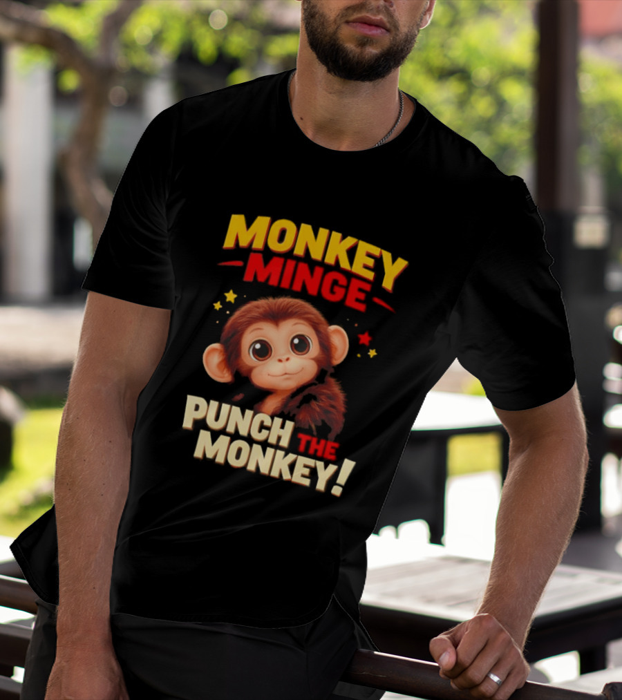 Monkey Minge Punch That Monkey Cute Cartoon Monkey T-Shirt
