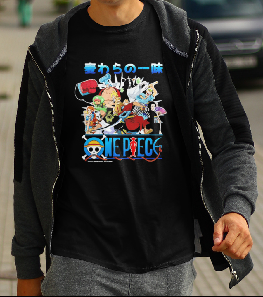 One Piece Anime Straw Hat Crew Cast Collage T-Shirt