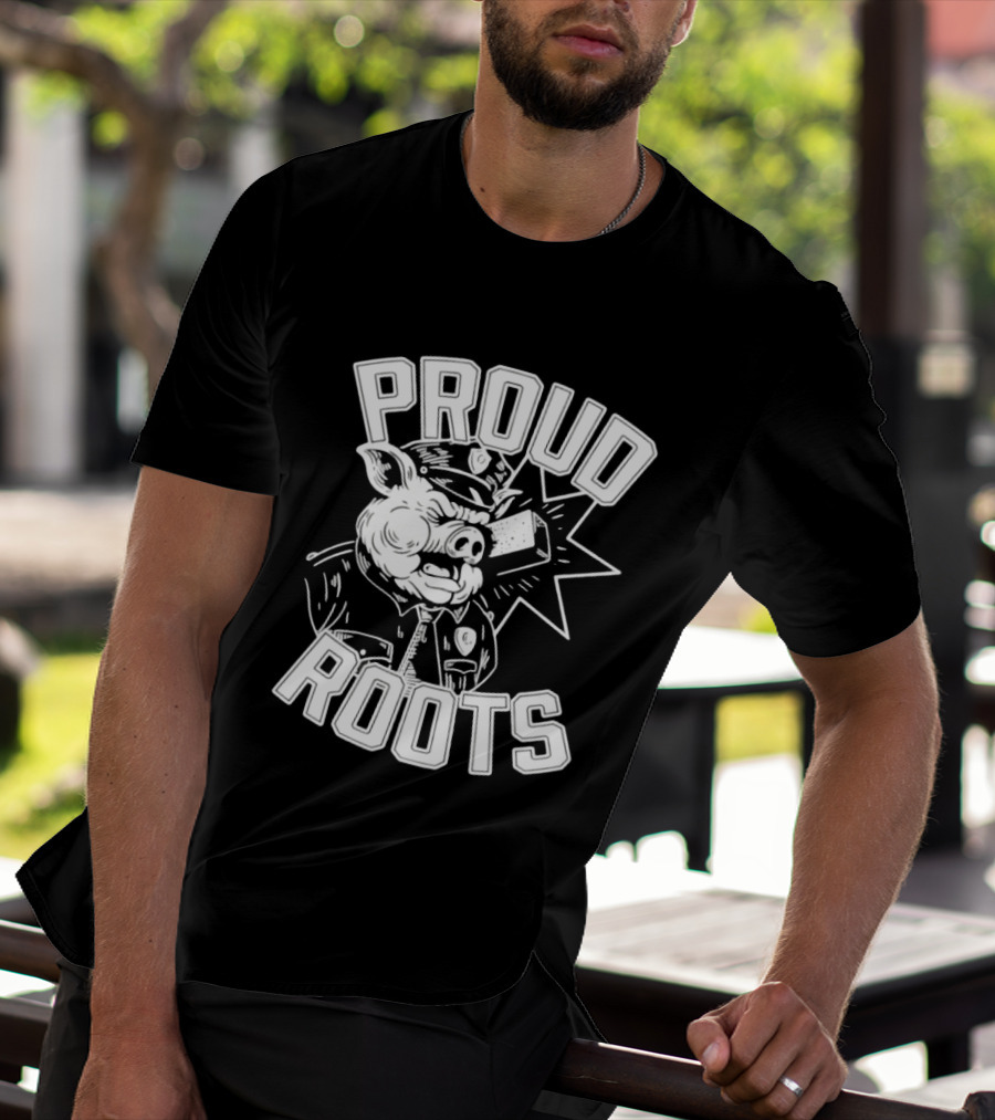 Proud Roots Pig Police Uniform Stars And Stripes T-Shirt