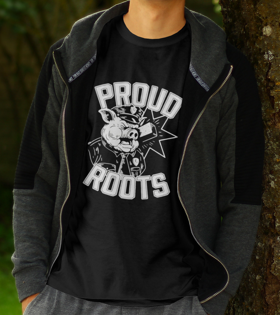 Proud Roots Pig Police Uniform Stars And Stripes T-Shirt