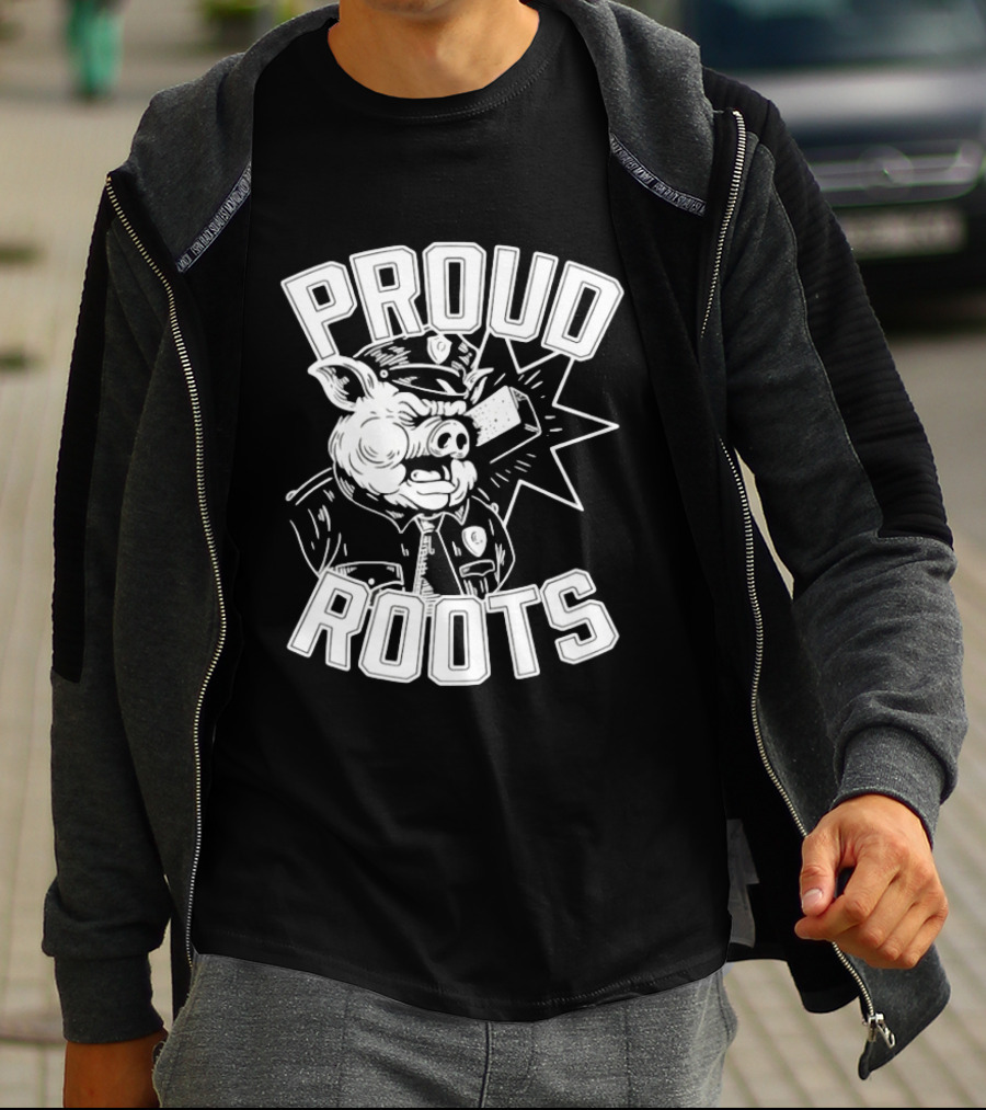 Proud Roots Pig Police Uniform Stars And Stripes T-Shirt