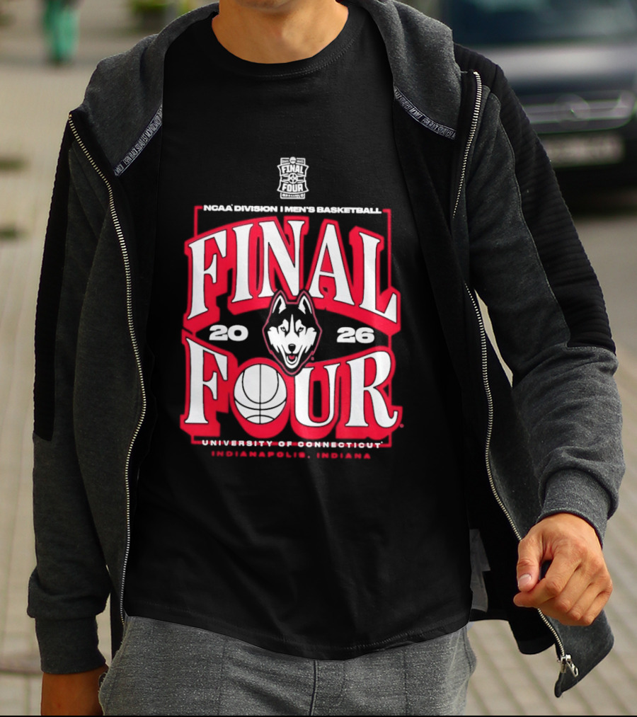 UConn Huskies Final Four 2026 NCAA Men's Basketball Tournament University Of Connecticut Indianapolis T-Shirt