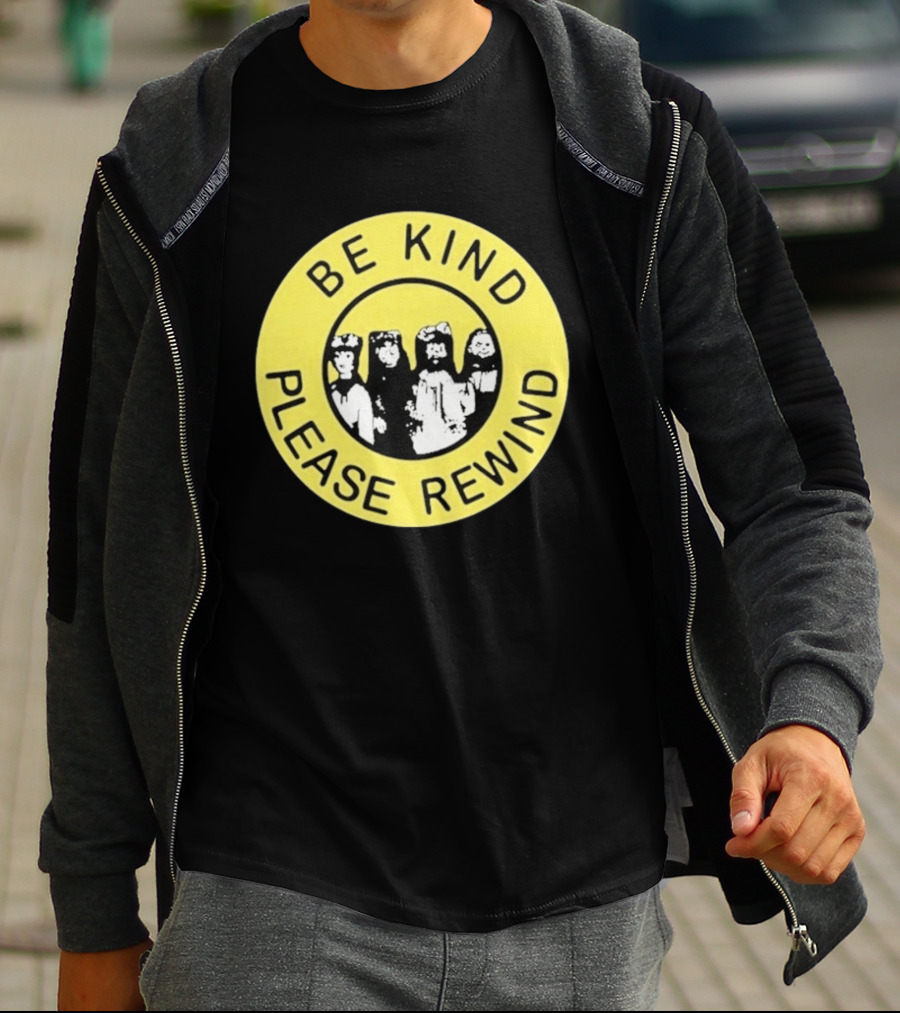 Be Kind Please Rewind Puppet Combo Yellow Circle T-Shirt