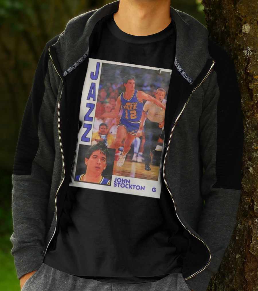 John Stockton Utah Jazz 1992 Basketball Card Vintage NBA Memorabilia T-Shirt