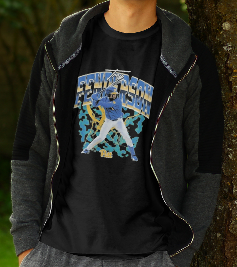 Pittsburgh Panthers Baseball Trey Fenderson Player Collage Pitt T-Shirt