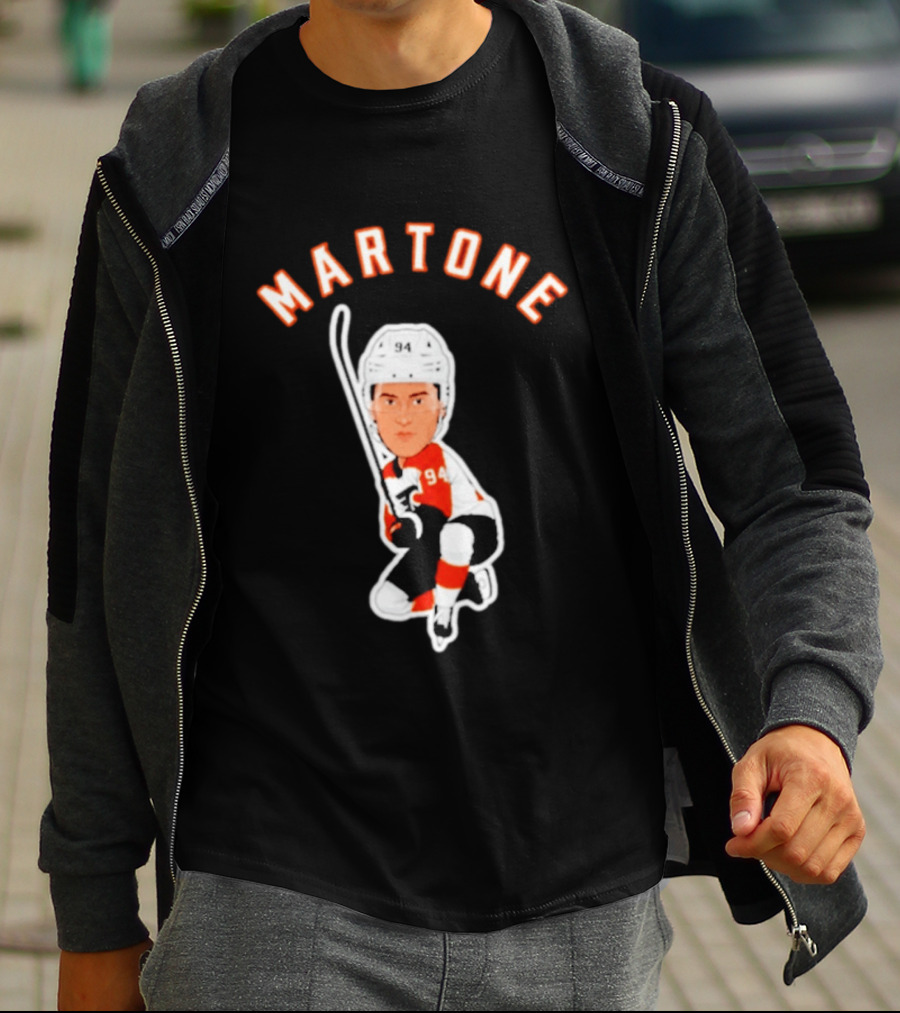 Philadelphia Flyers Porter Martone 94 Hockey Caricature T-Shirt