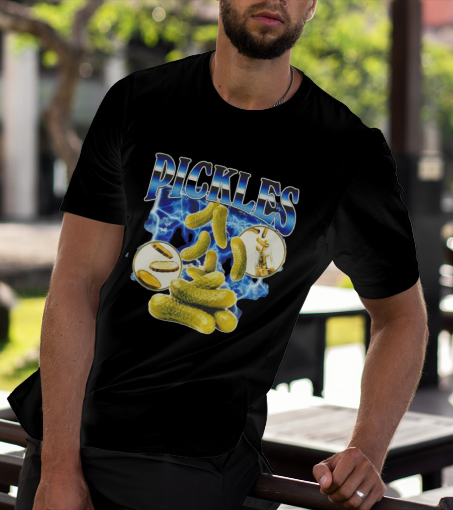 Thunder Pickles Crunch Power Electric Blue Lightning Pickles T-Shirt