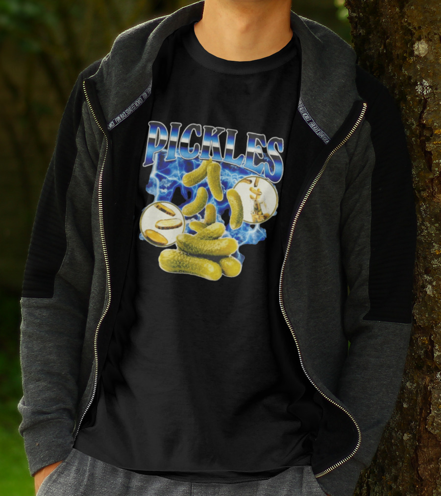 Thunder Pickles Crunch Power Electric Blue Lightning Pickles T-Shirt