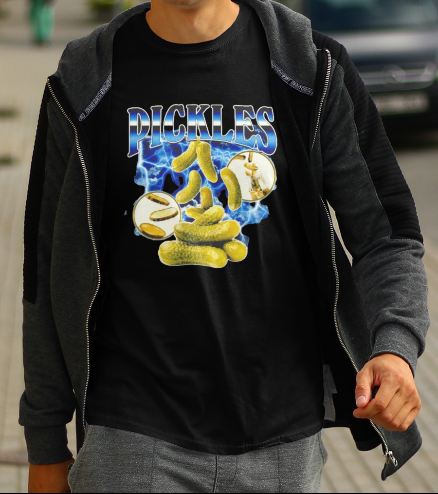 Thunder Pickles Crunch Power Electric Blue Lightning Pickles T-Shirt
