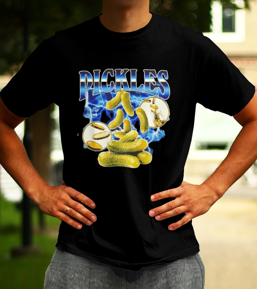 Thunder Pickles Crunch Power Electric Blue Lightning Pickles T-Shirt