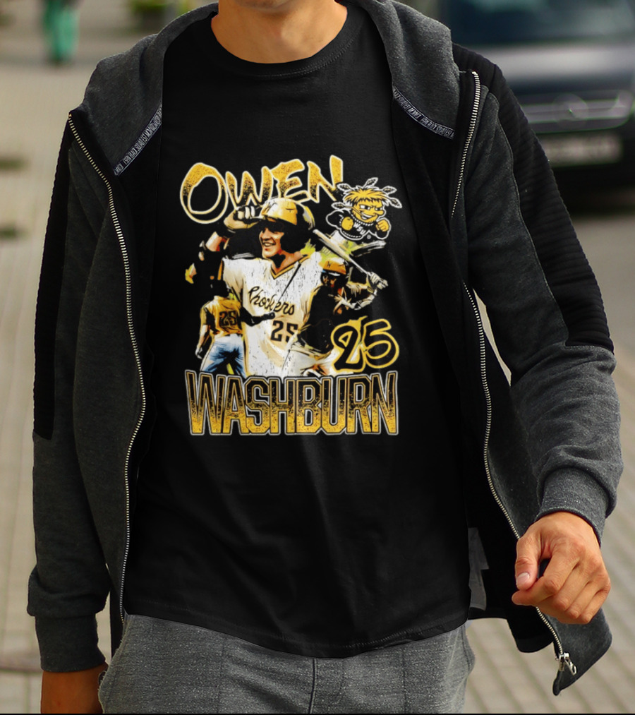 Owen Washburn Wichita State Shockers Baseball Celebration 25 T-Shirt