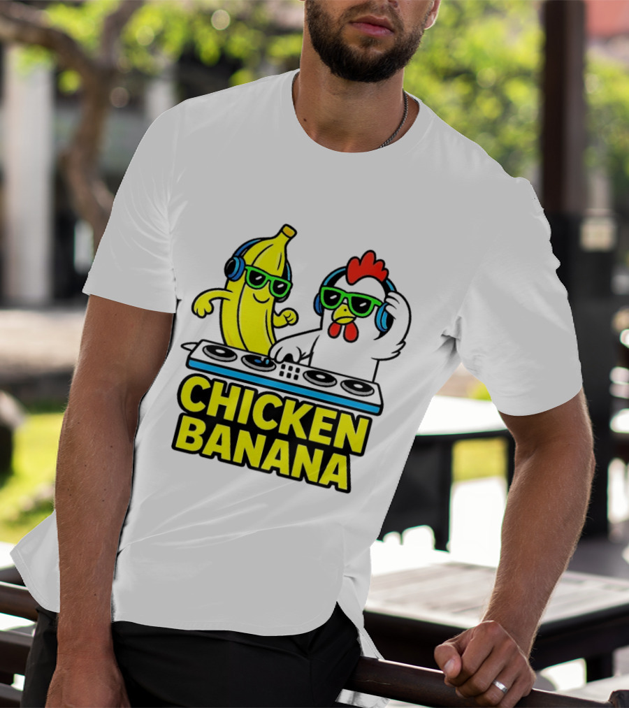 Chicken Banana DJ Headphones Music Party T-Shirt