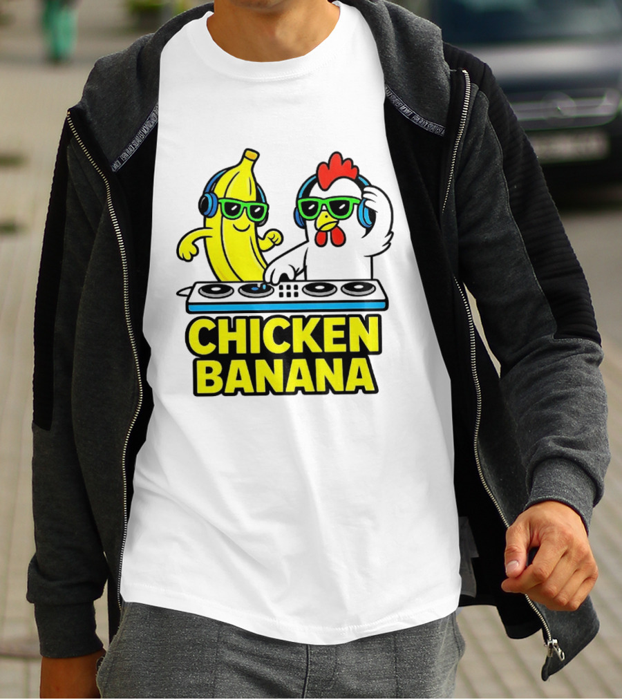 Chicken Banana DJ Headphones Music Party T-Shirt