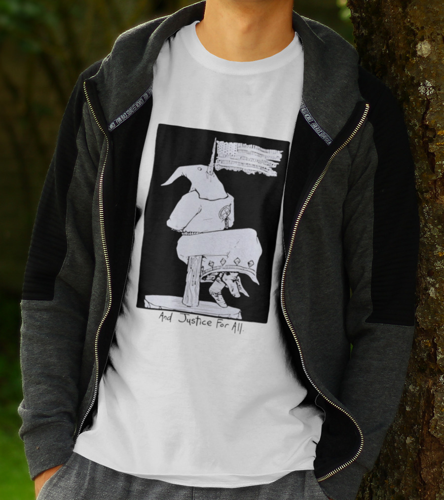 Anti Ku Klux Klan And Justice For All Hanging Effigy With Flag T-Shirt
