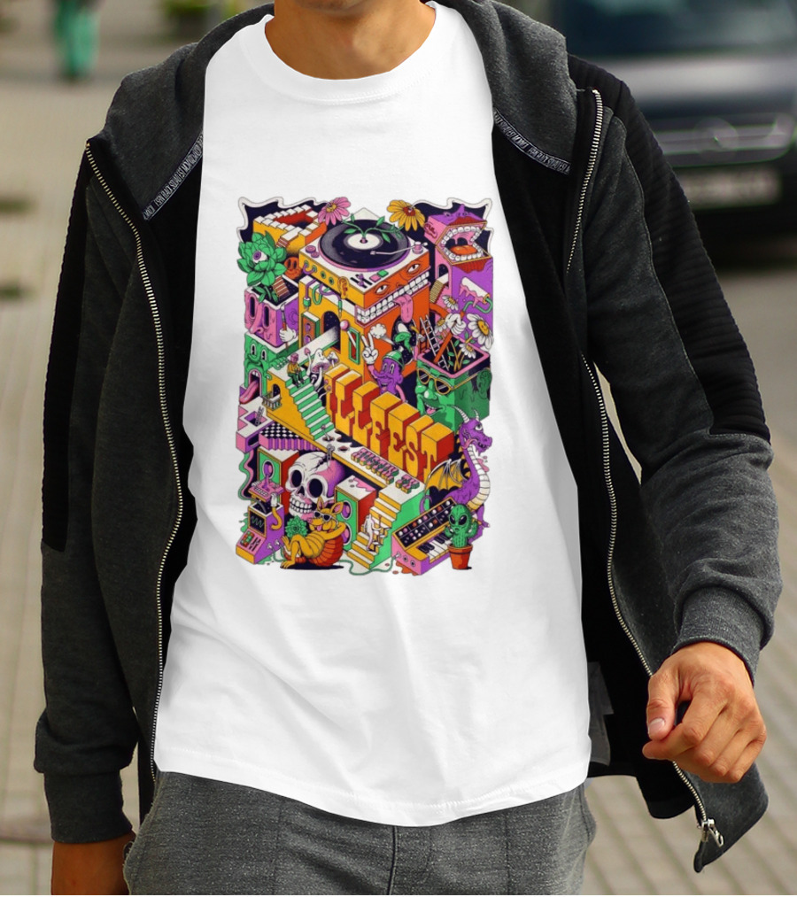 ILLfest 2026 Hostin TX Skeleton Alien Dragon DJ Event T-Shirt