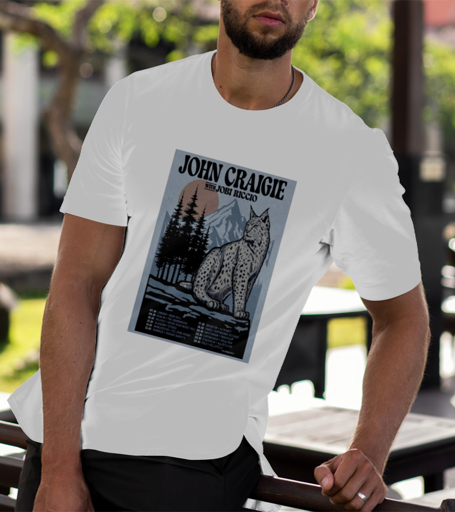 John Craigie With Jobi Riccio Tour 2026 Europe Concert Dates Lynx Mountain Forest T-Shirt