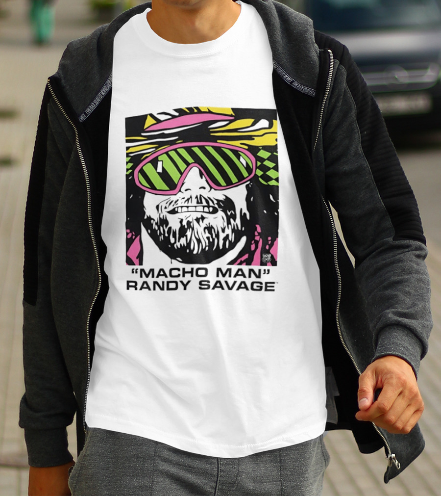 Macho Man Randy Savage Retro Style Neon T-Shirt