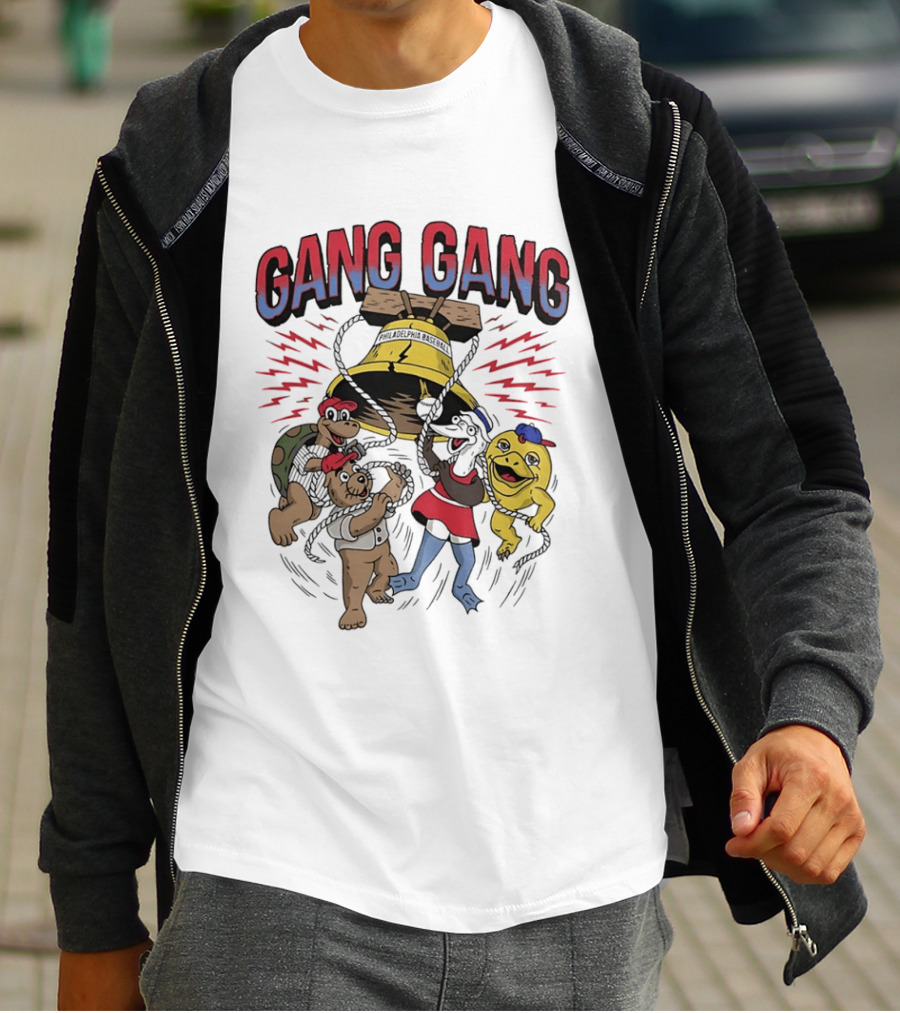 Philadelphia Phillies Liberty Bell Characters Gang Gang T-Shirt
