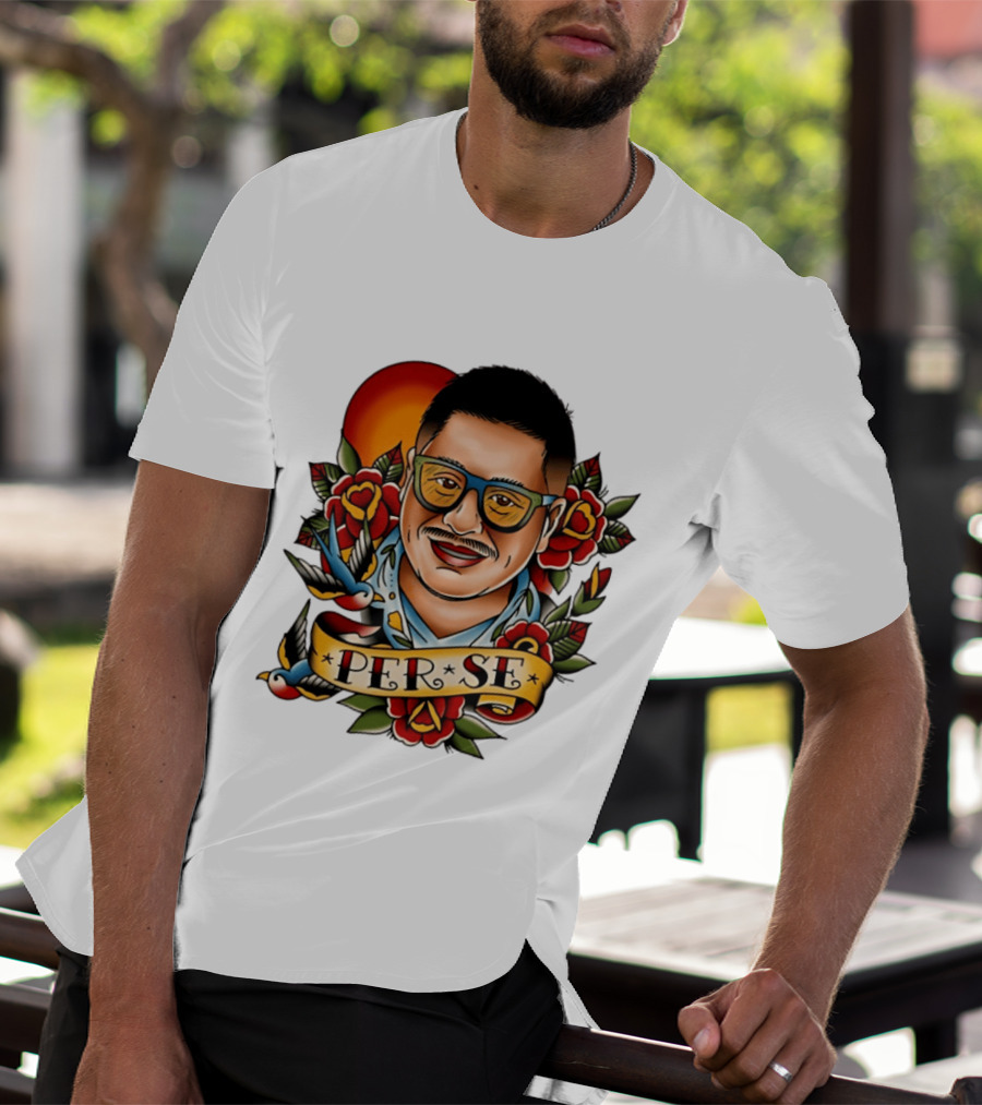 Per Se Old School Tattoo Roses Swallow T-Shirt