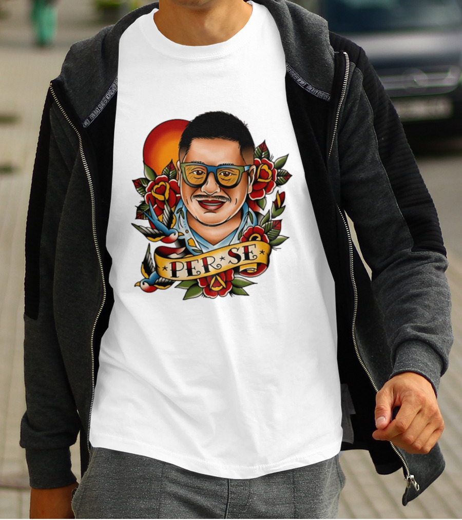 Per Se Old School Tattoo Roses Swallow T-Shirt