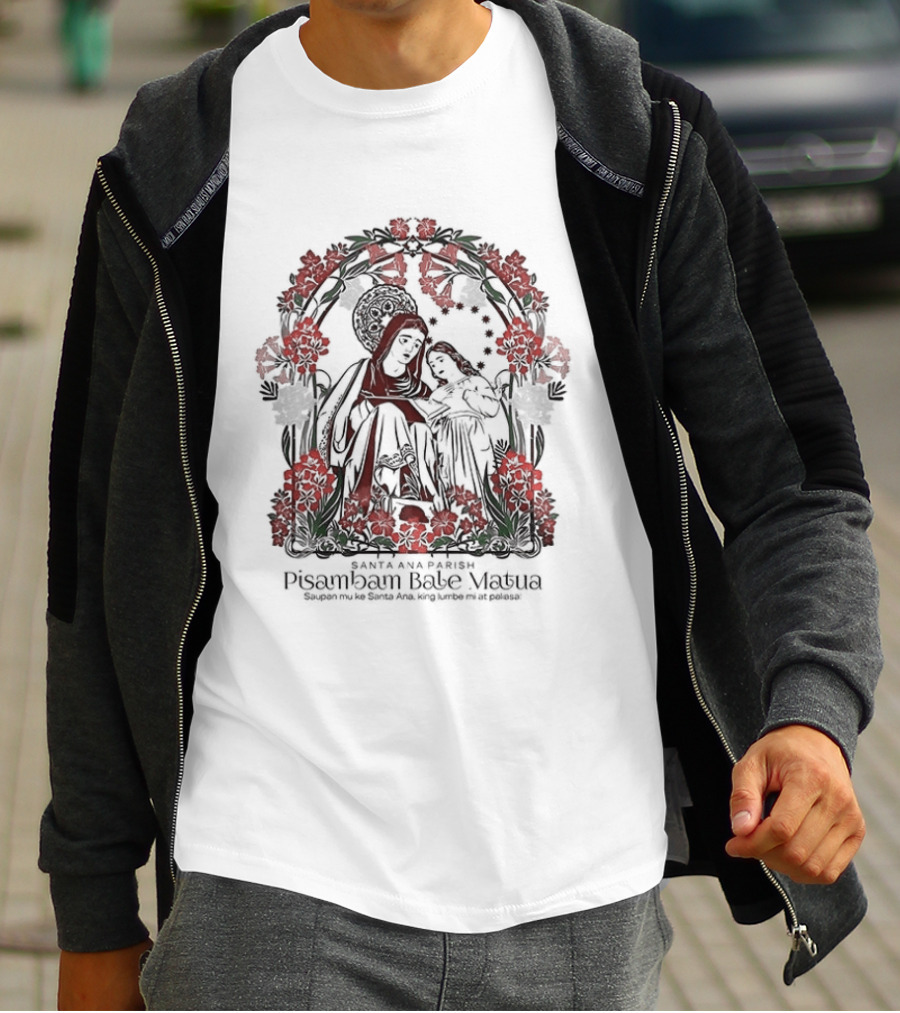 Pisamban Bale Matua Santa Ana Parish Floral Sacred Family T-Shirt