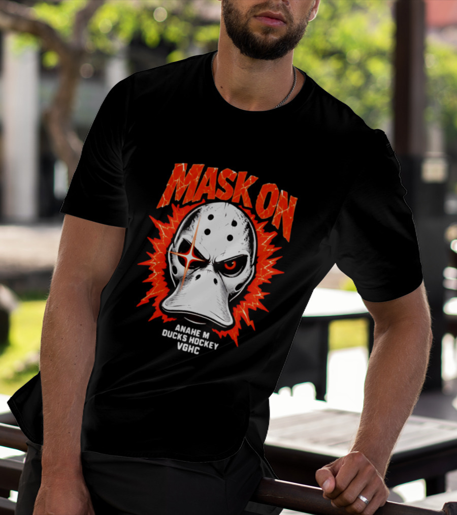 MASK ON Anaheim Ducks Hockey Vonic T-Shirt