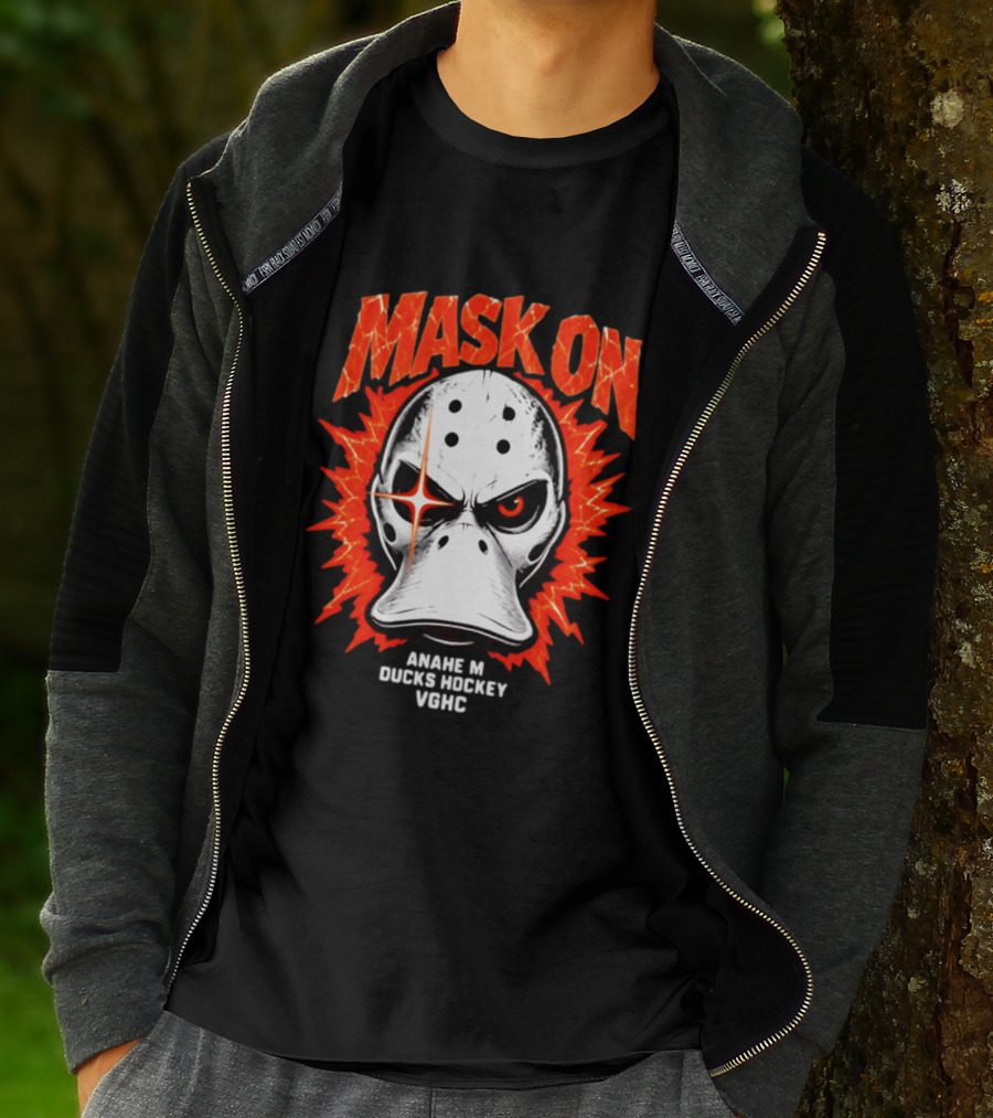 MASK ON Anaheim Ducks Hockey Vonic T-Shirt