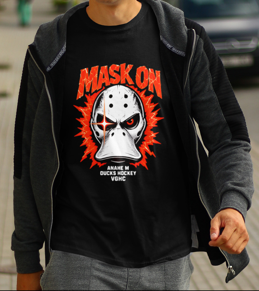 MASK ON Anaheim Ducks Hockey Vonic T-Shirt