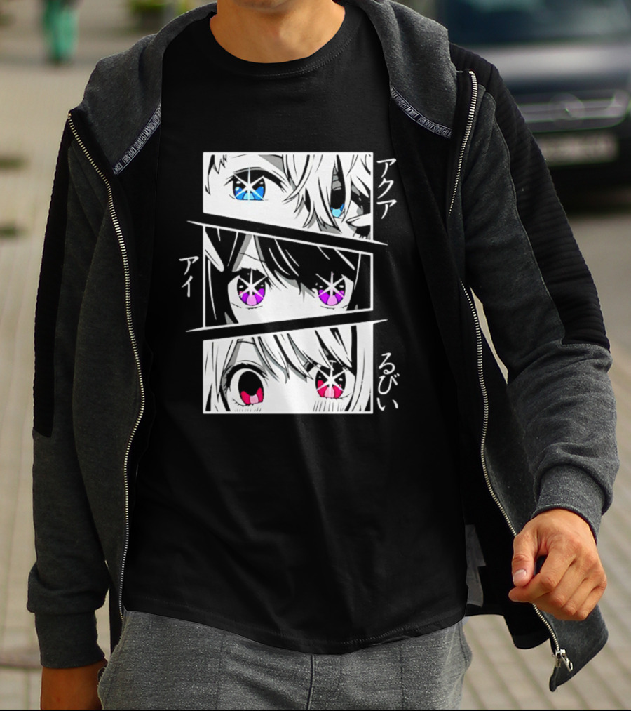 Aqua Ai And Ruby Eyes Oshi No Ko Anime Characters T-Shirt