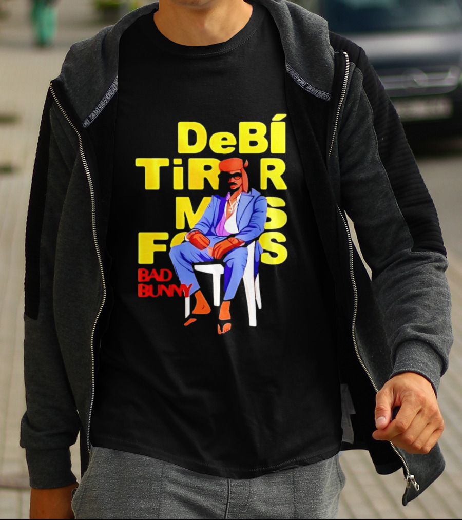 Bad Bunny DeBí Tirar Más Fotos Cartoon Style 2026 World Tour T-Shirt