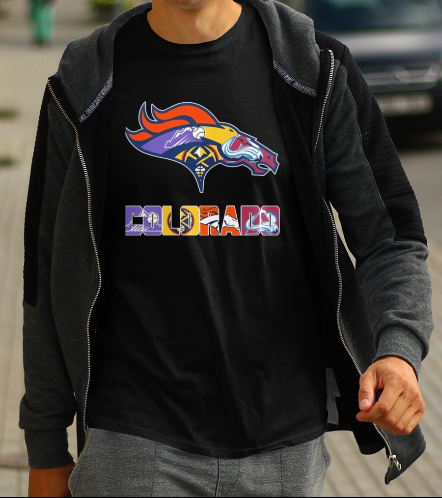 Denver Broncos Colorado Rockies Nuggets Avalanche Sports Fan Gear T-Shirt