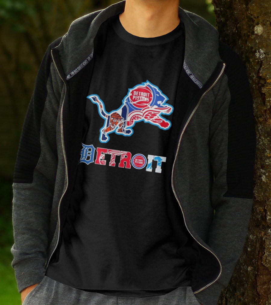 Detroit Lions Tigers Red Wings Pistons Sports Teams Dedication T-Shirt