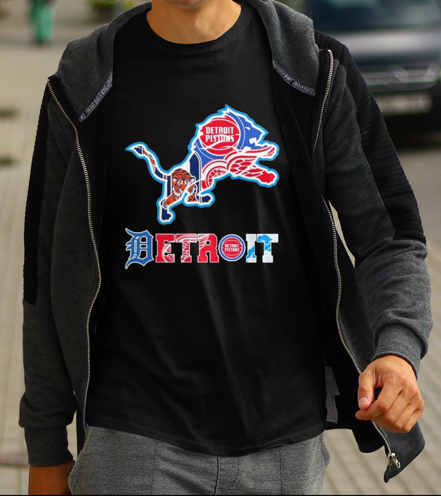 Detroit Lions Tigers Red Wings Pistons Sports Teams Dedication T-Shirt