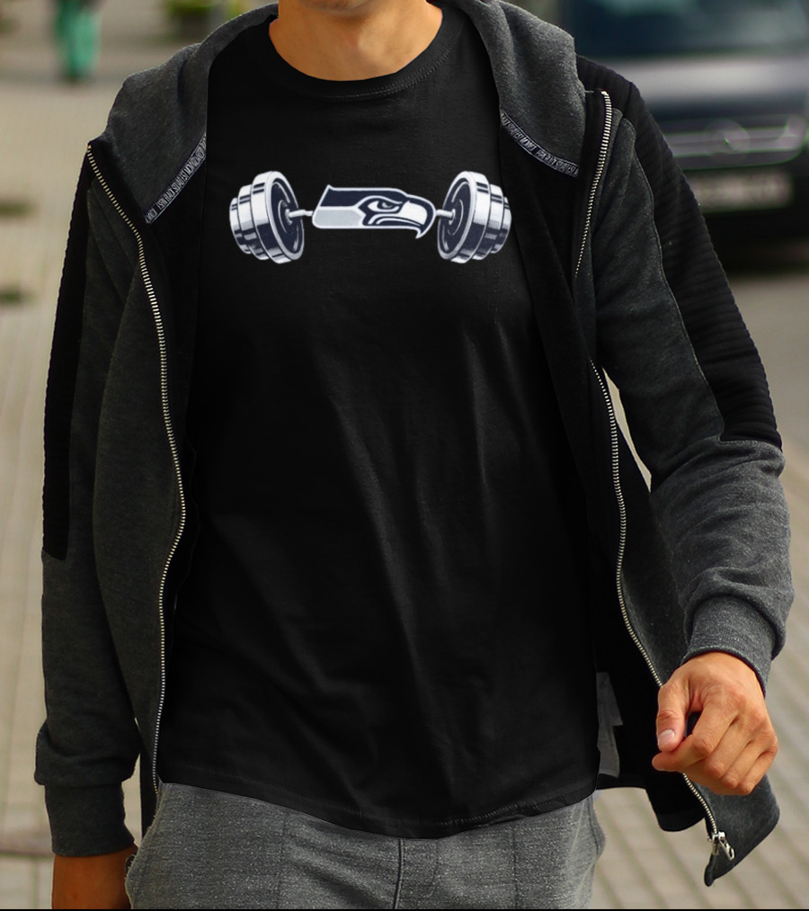 Ernest Jones IV Seahawks Barbell Weightlifting Fitness T-Shirt