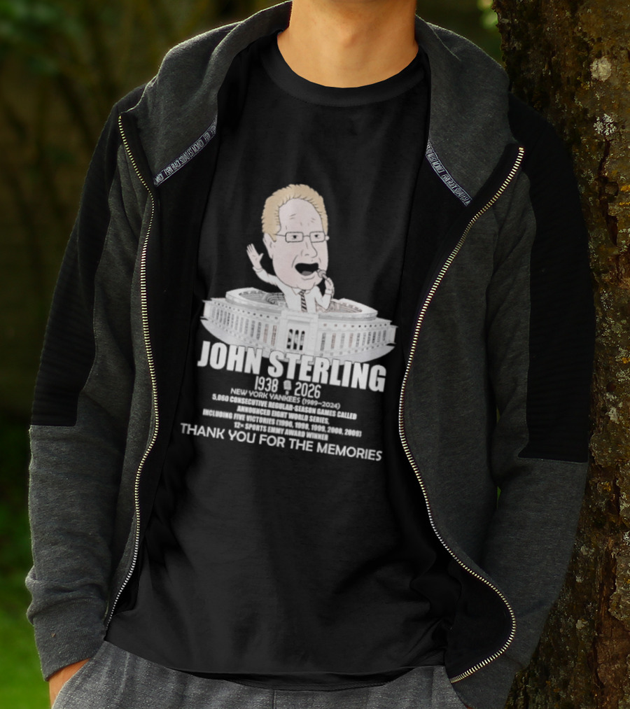 John Sterling New York Yankees 1938 2026 Thank You For The Memories Stadium T-Shirt
