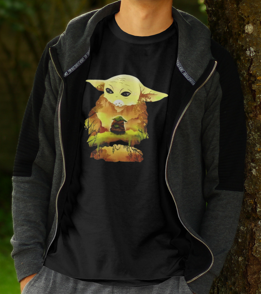 Grogu Meditates In Serene Forest Scene T-Shirt