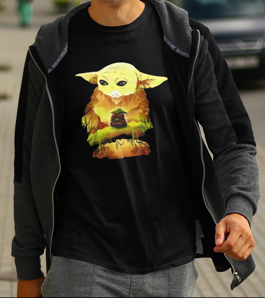 Grogu Meditates In Serene Forest Scene T-Shirt