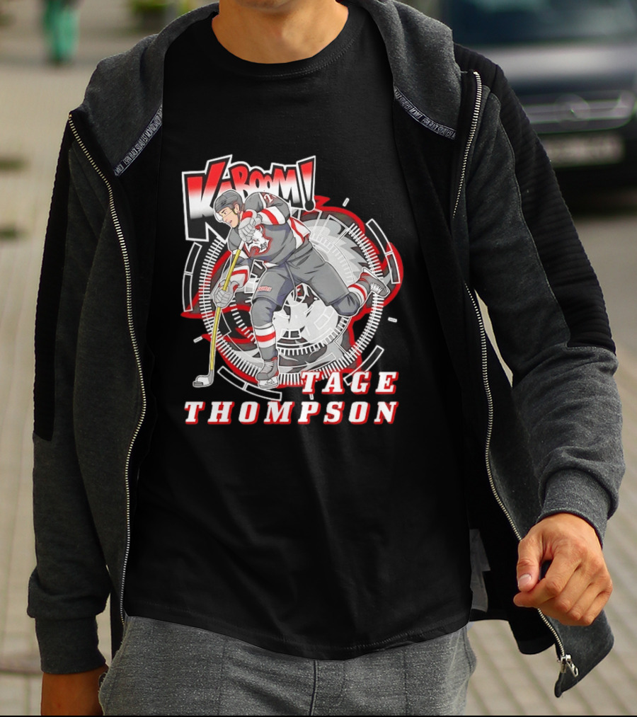 Tage Thompson Kaboom Hockey Comic T-Shirt
