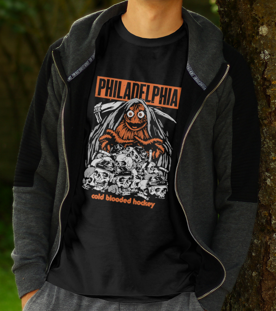 Philadelphia Gritty Reaper Cold Blooded Hockey Skulls T-Shirt