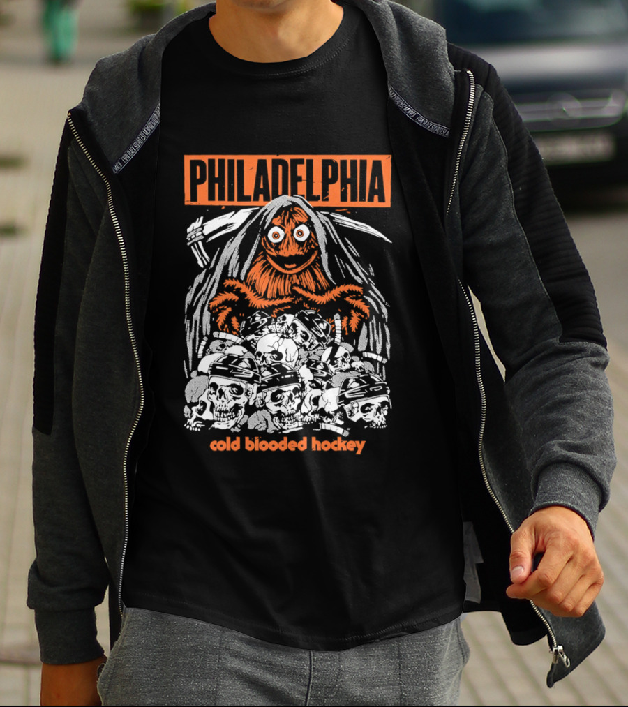 Philadelphia Gritty Reaper Cold Blooded Hockey Skulls T-Shirt