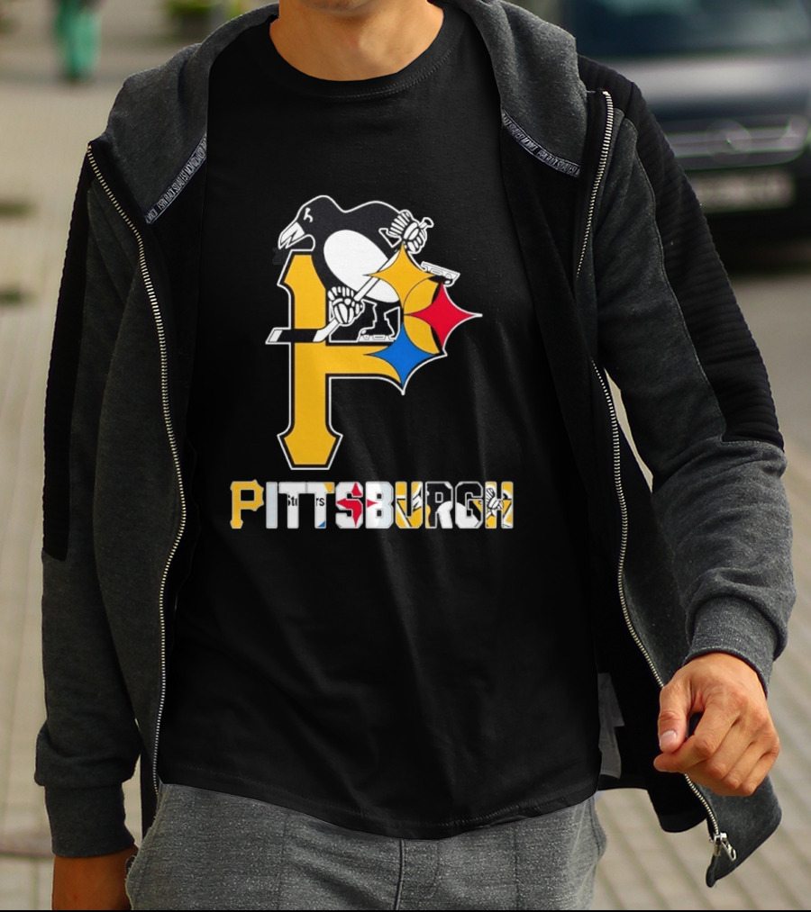 Pittsburgh Pirates Penguins Steelers Sports Teams Collaboration T-Shirt