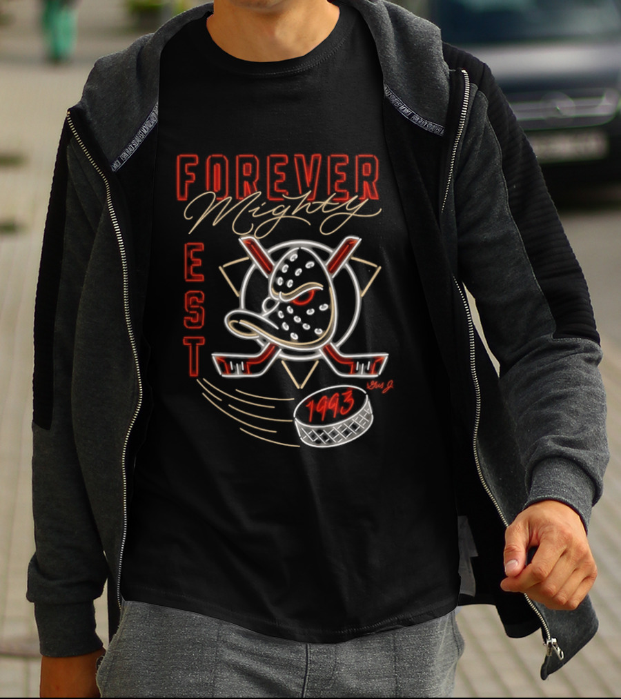 Anaheim Ducks Forever Mighty EST 1993 National Hockey League T-Shirt