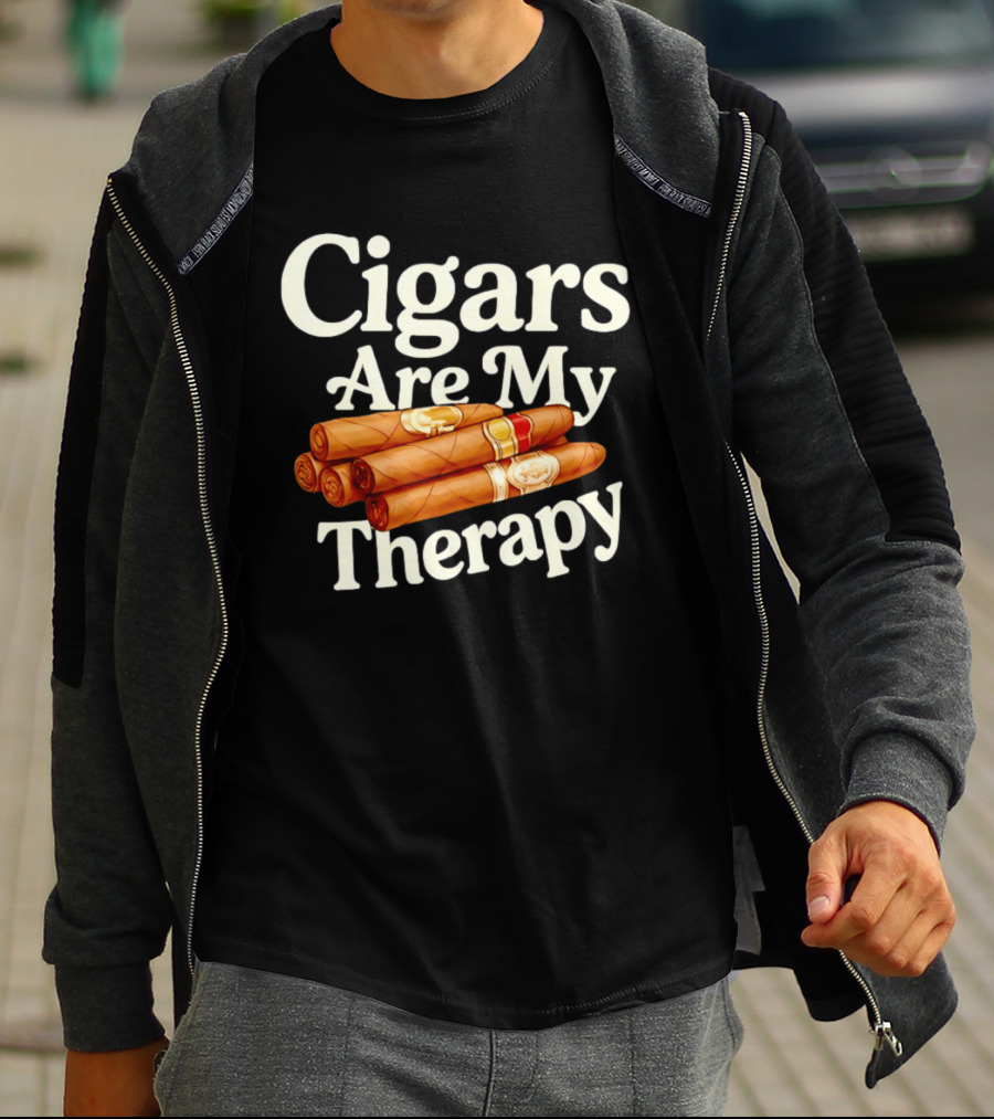 Cigars Are My Therapy Relaxation Smoking T-Shirt